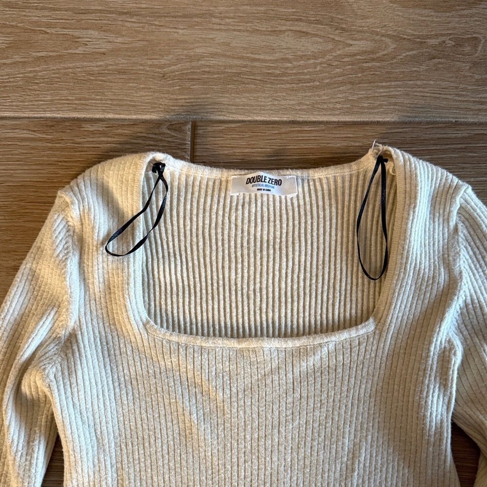 Double Zero Beige Ribbed Knitwear - Picture 3 of 4
